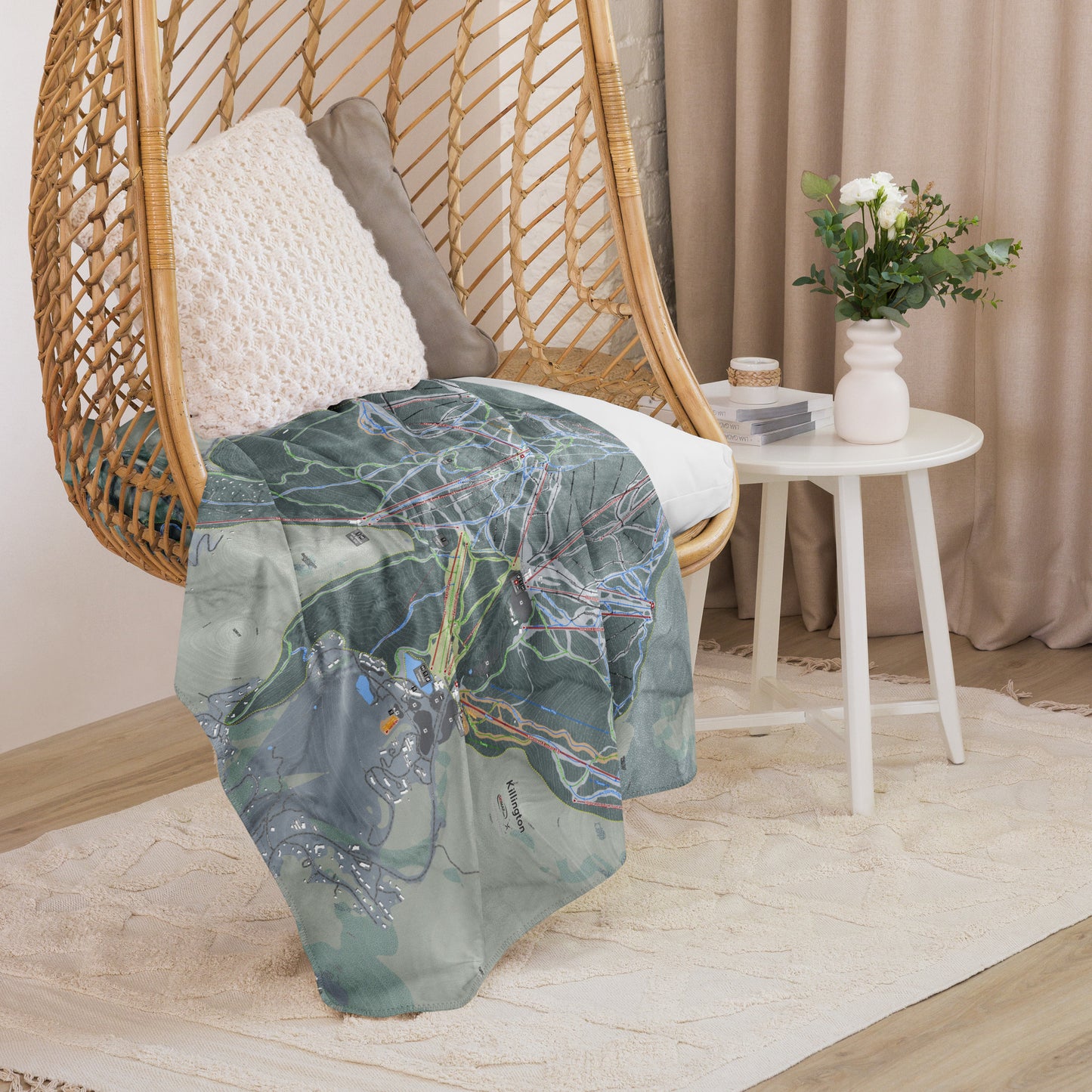 Killington, Vermont Ski Resort Map blanket - Powderaddicts