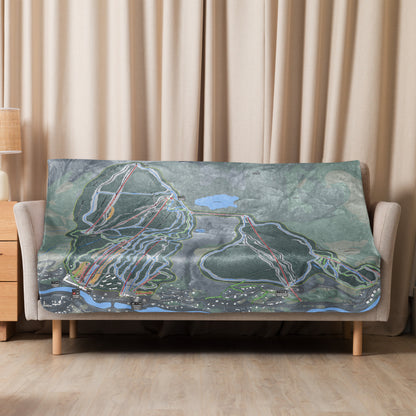 Loon Mountain, New Hampshire Ski Resort Map blanket - Powderaddicts