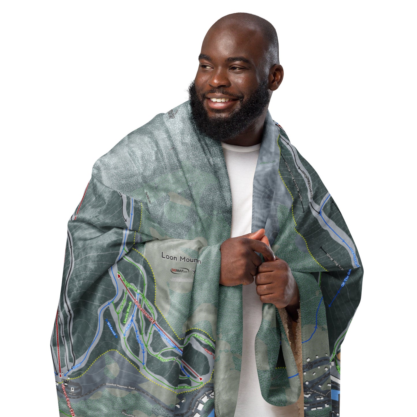 Loon Mountain, New Hampshire Ski Resort Map blanket - Powderaddicts