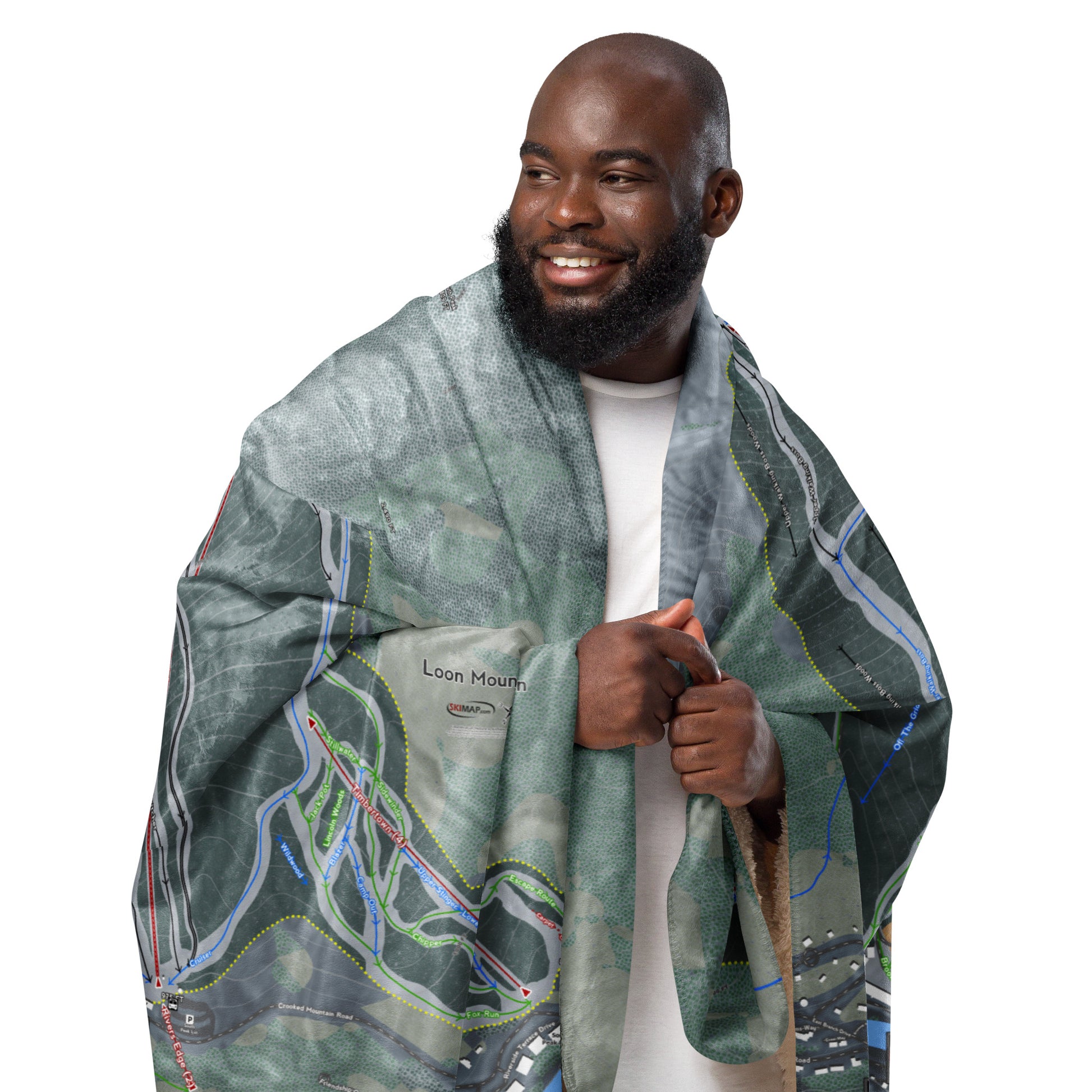 Loon Mountain, New Hampshire Ski Resort Map blanket - Powderaddicts