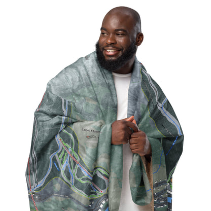 Loon Mountain, New Hampshire Ski Resort Map blanket - Powderaddicts