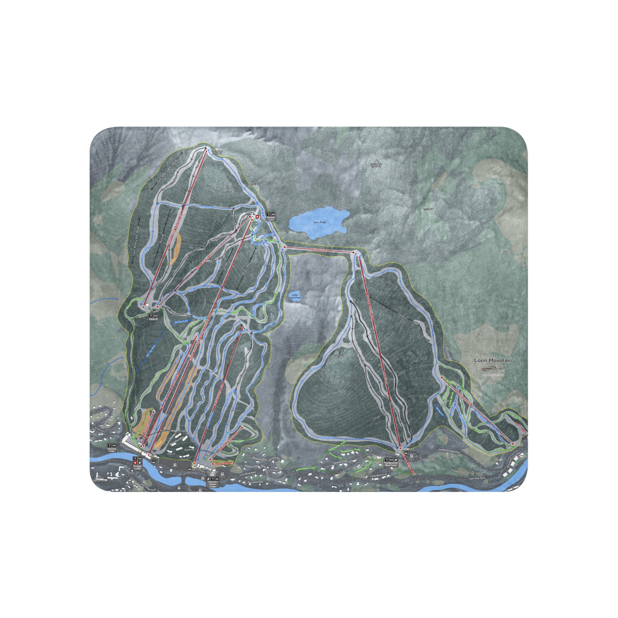 Loon Mountain, New Hampshire Ski Resort Map blanket