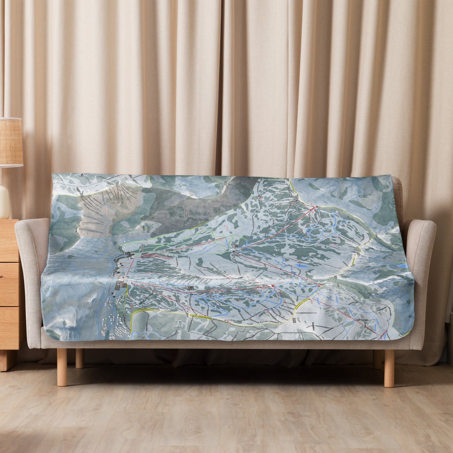 Alta, Utah Ski Resort Map Blanket - Powderaddicts
