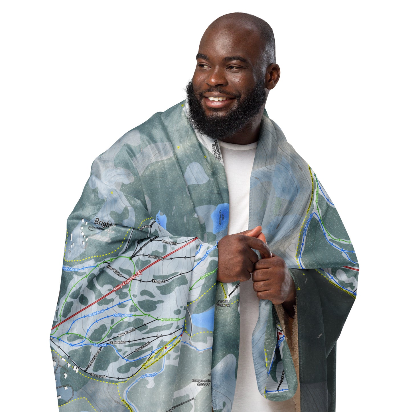Brighton, Utah Ski Resort Map blanket - Powderaddicts