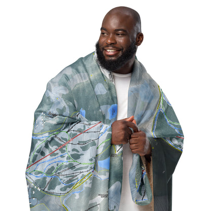 Brighton, Utah Ski Resort Map blanket - Powderaddicts