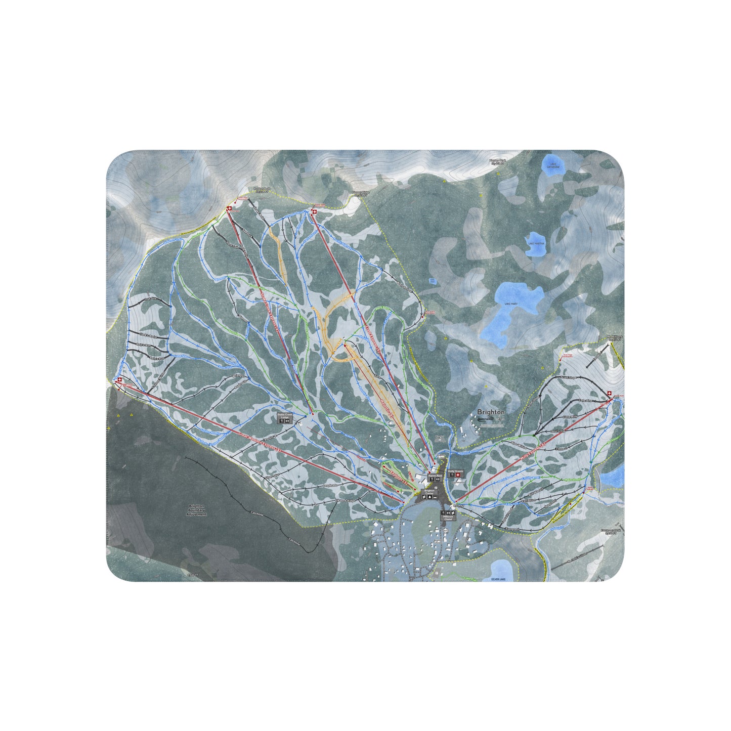 Brighton, Utah Ski Resort Map blanket - Powderaddicts