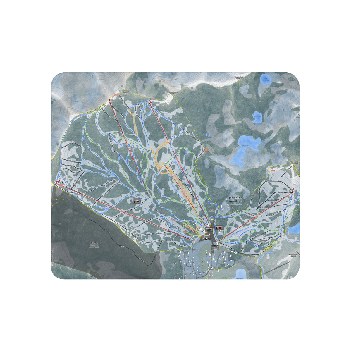 Brighton, Utah Ski Resort Map blanket