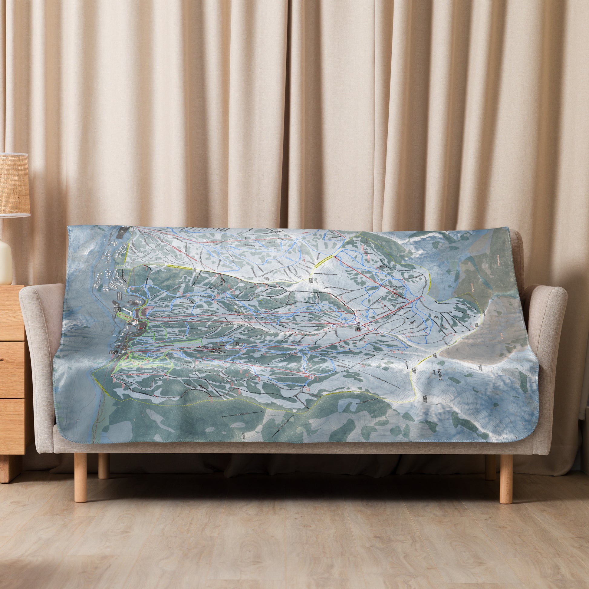 Snowbird, Utah Ski Resort Map blanket - Powderaddicts