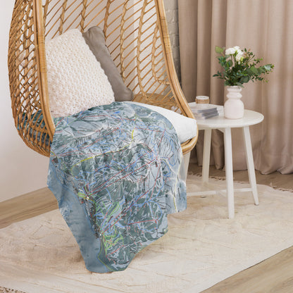 Little Cottonwood Canyon, Utah Ski Resort Map Blanket - Powderaddicts