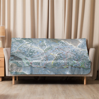 Little Cottonwood Canyon, Utah Ski Resort Map Blanket - Powderaddicts