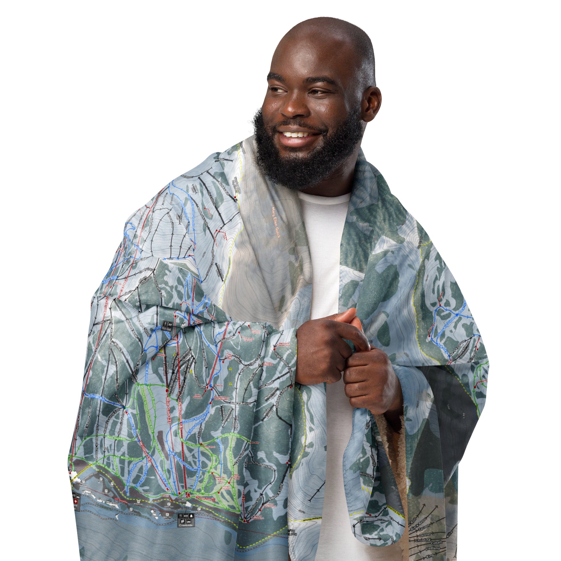Little Cottonwood Canyon, Utah Ski Resort Map Blanket - Powderaddicts
