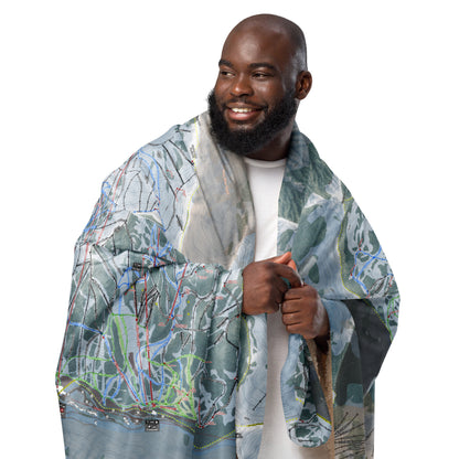 Little Cottonwood Canyon, Utah Ski Resort Map Blanket - Powderaddicts
