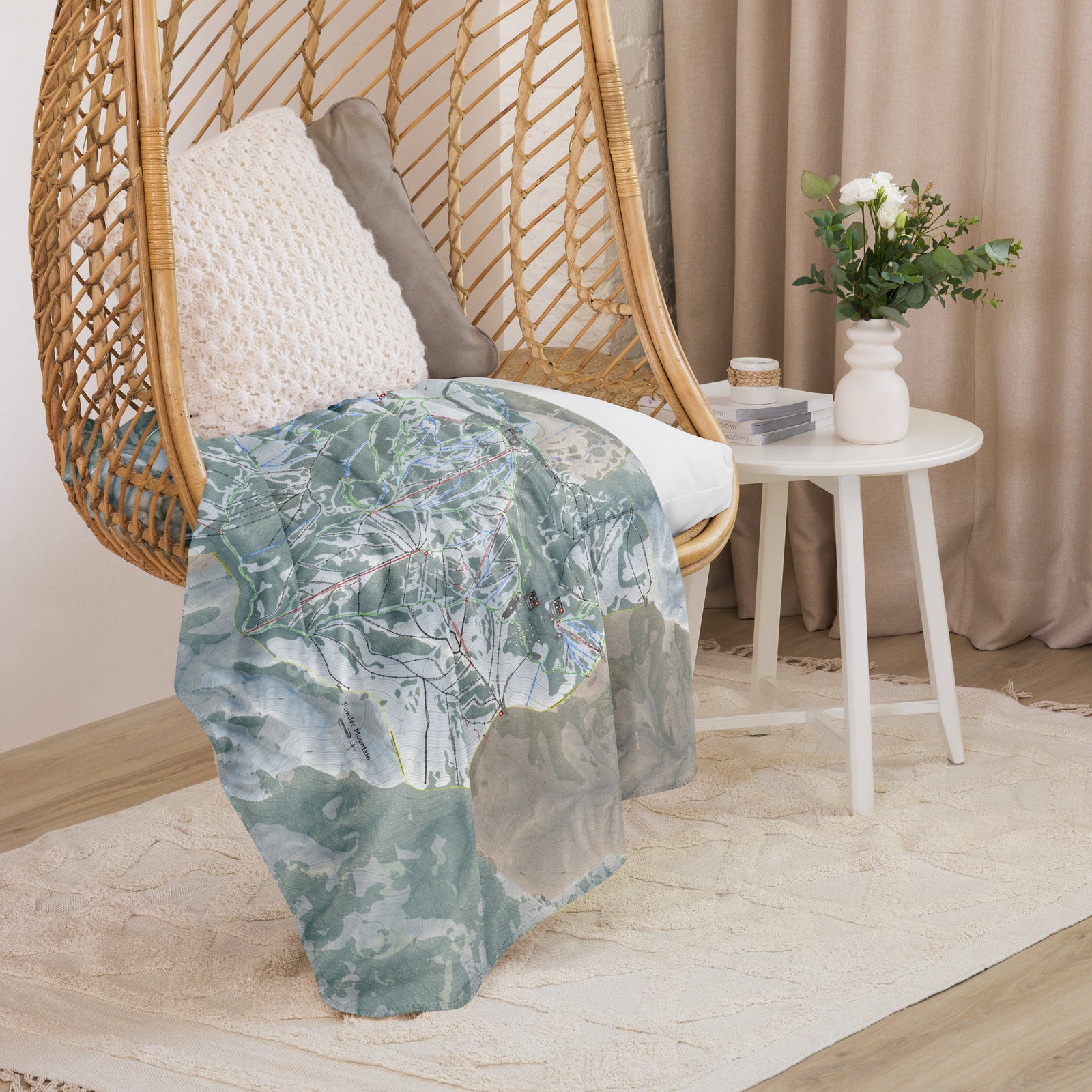 Powder Mountain, Utah Ski Resort Map blanket - Powderaddicts