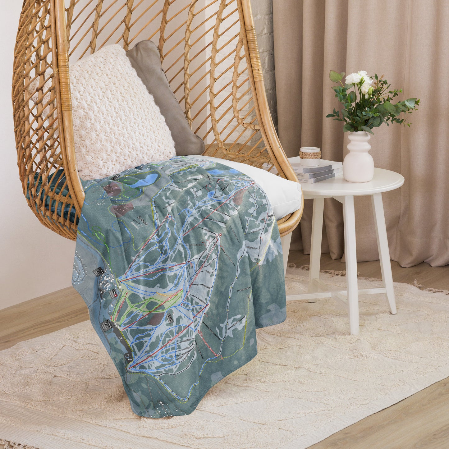 Solitude, Utah Ski Resort Map blanket - Powderaddicts