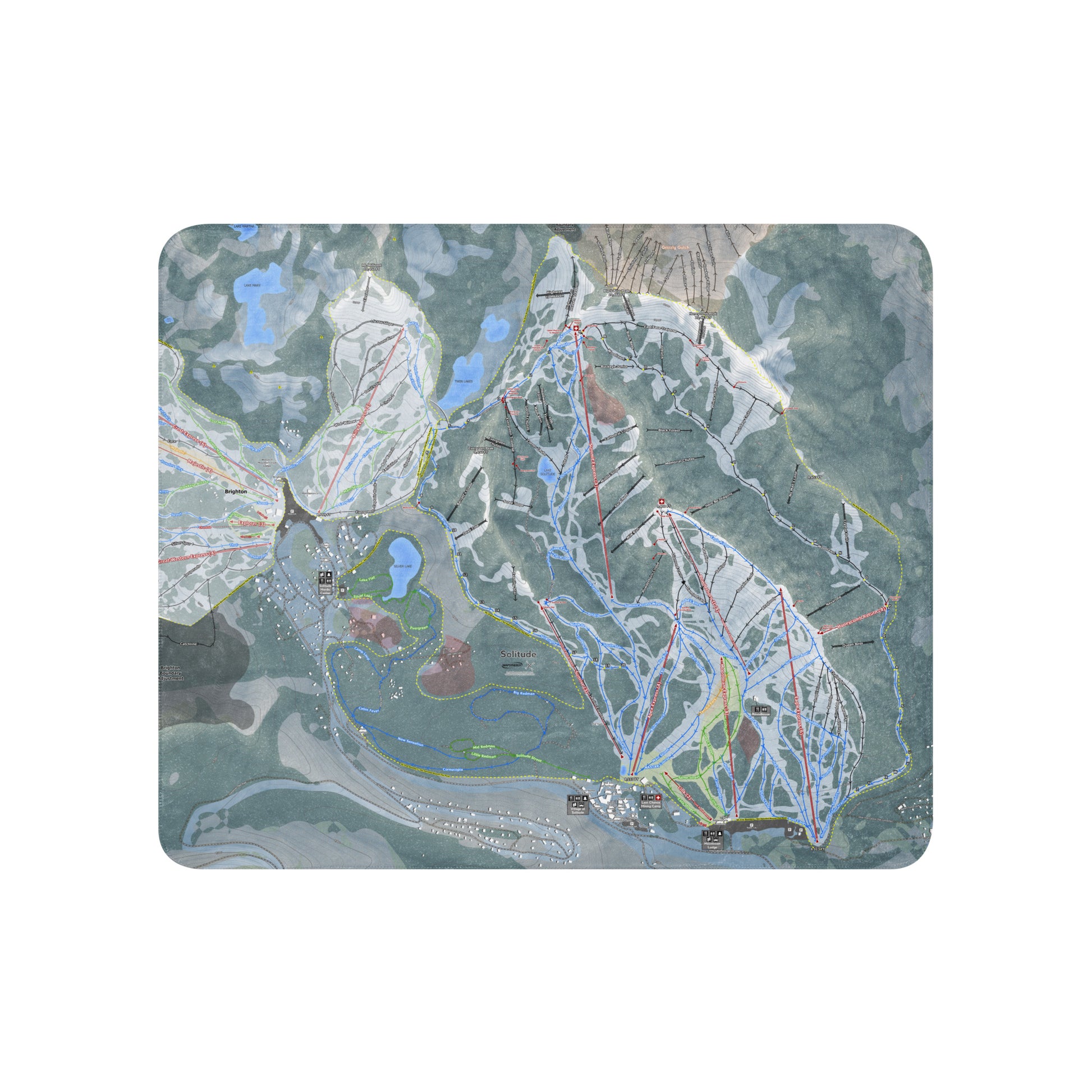 Solitude, Utah Ski Resort Map blanket - Powderaddicts