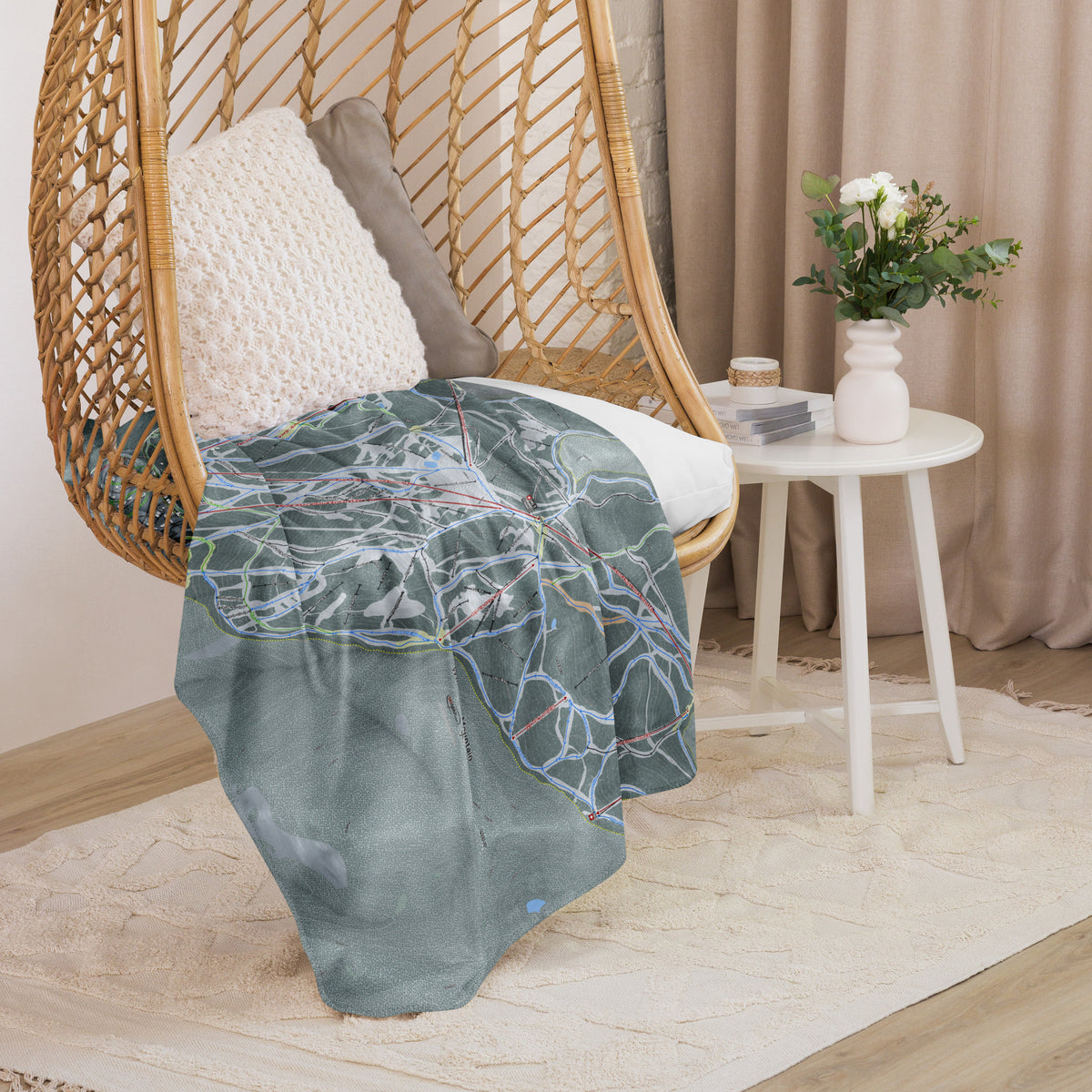 WHITEFISH MOUNTAIN, MONTANA SKI RESORT MAP BLANKET - Powderaddicts