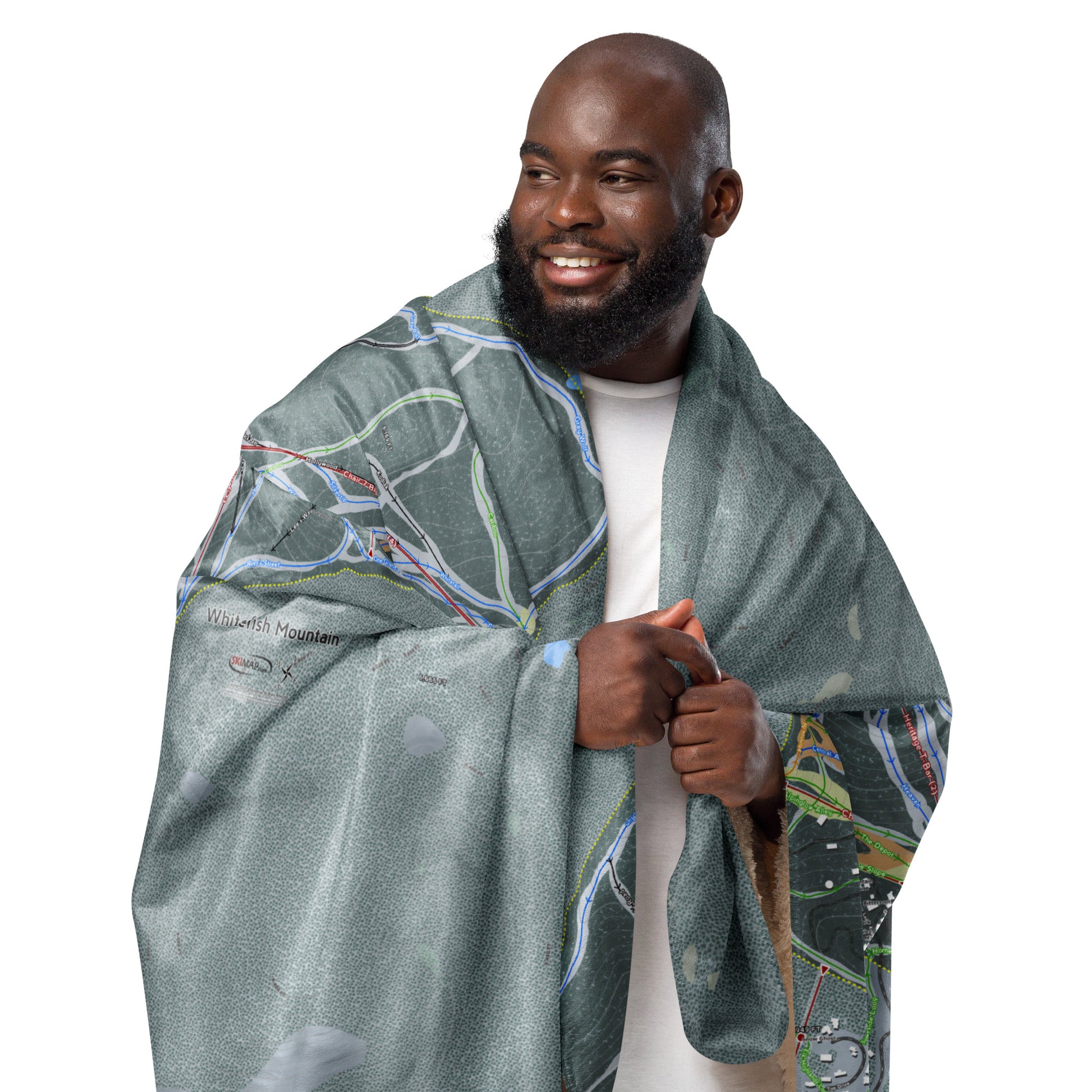 WHITEFISH MOUNTAIN, MONTANA SKI RESORT MAP BLANKET - Powderaddicts