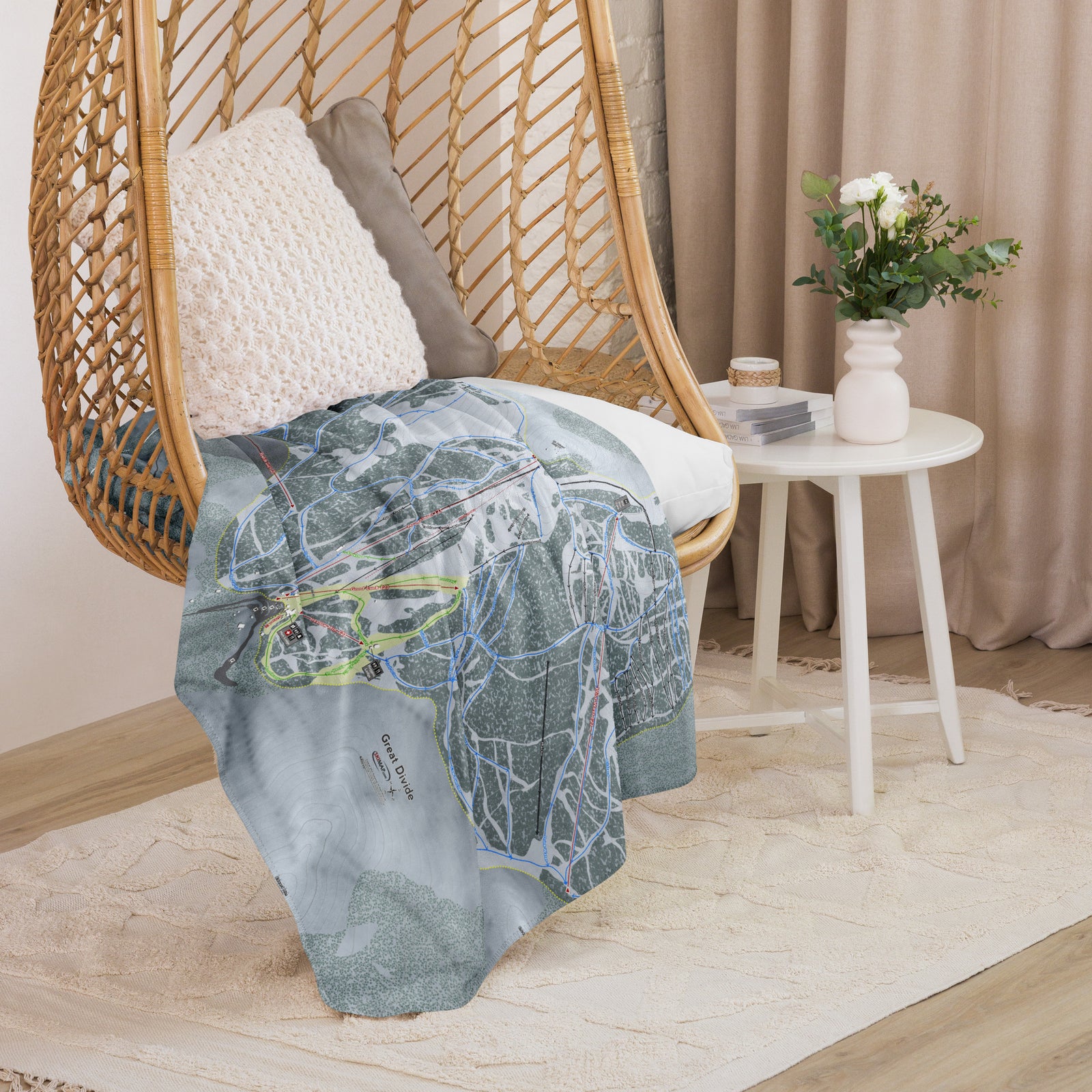 GREAT DIVIDE, MONTANA SKI RESORT MAP BLANKET