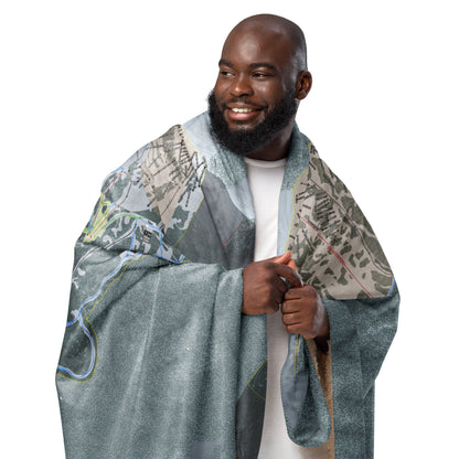 Bridger Bowl, Montana Ski Resort Map Blanket - Powderaddicts