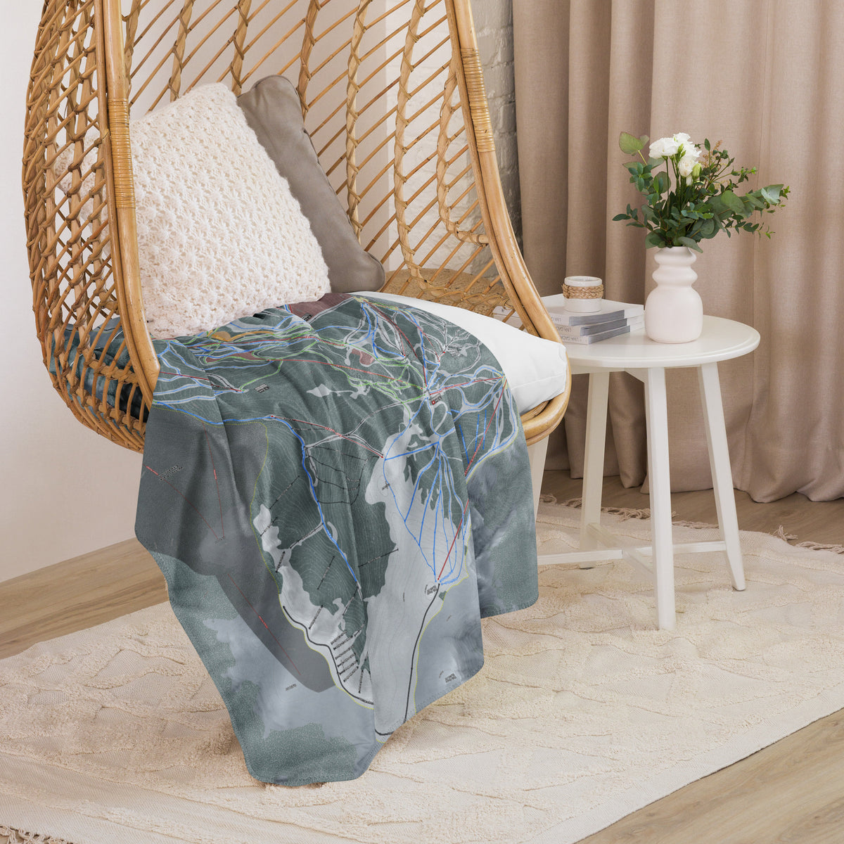 Winter Park, Colorado Ski Resort Map blanket - Powderaddicts