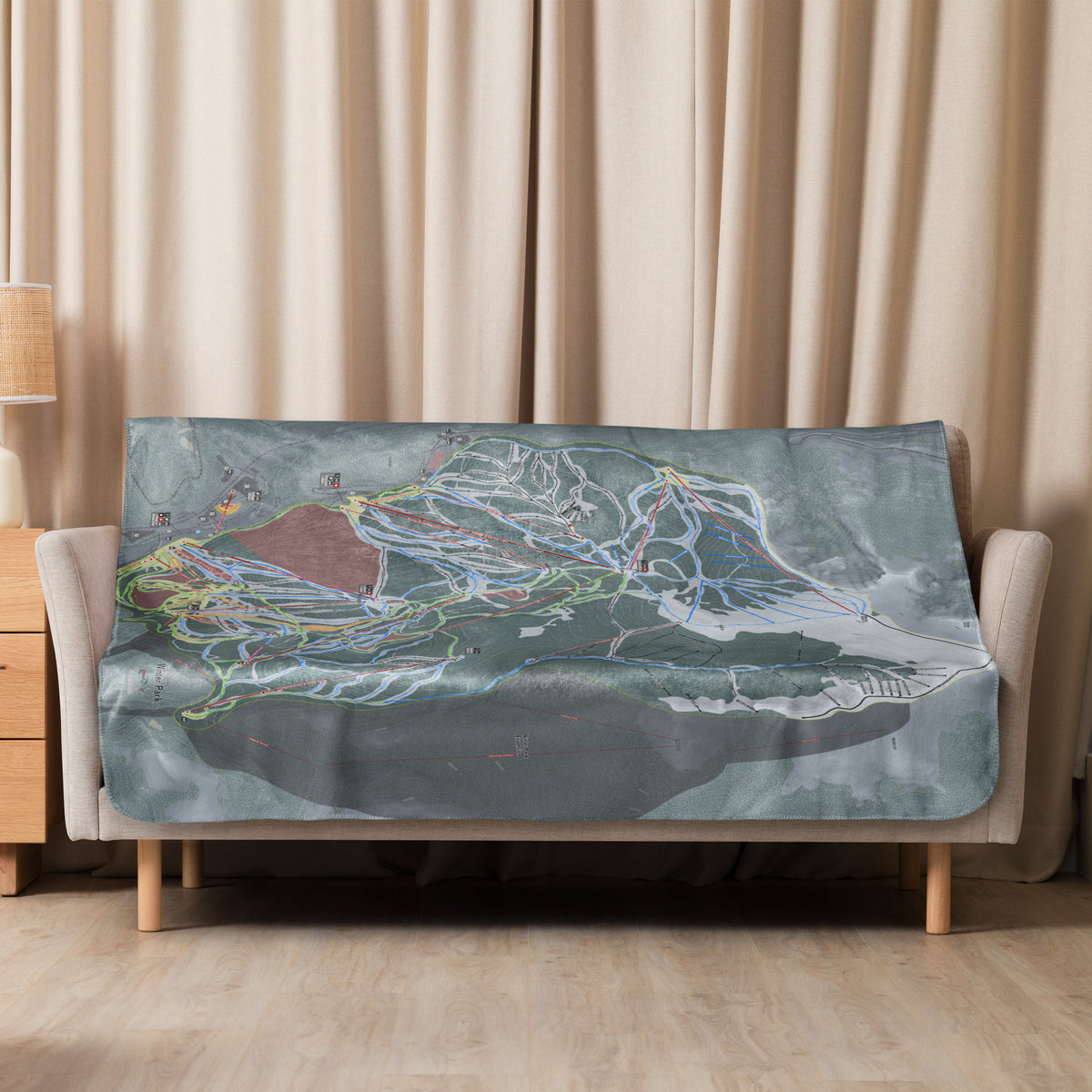 Winter Park, Colorado Ski Resort Map blanket - Powderaddicts
