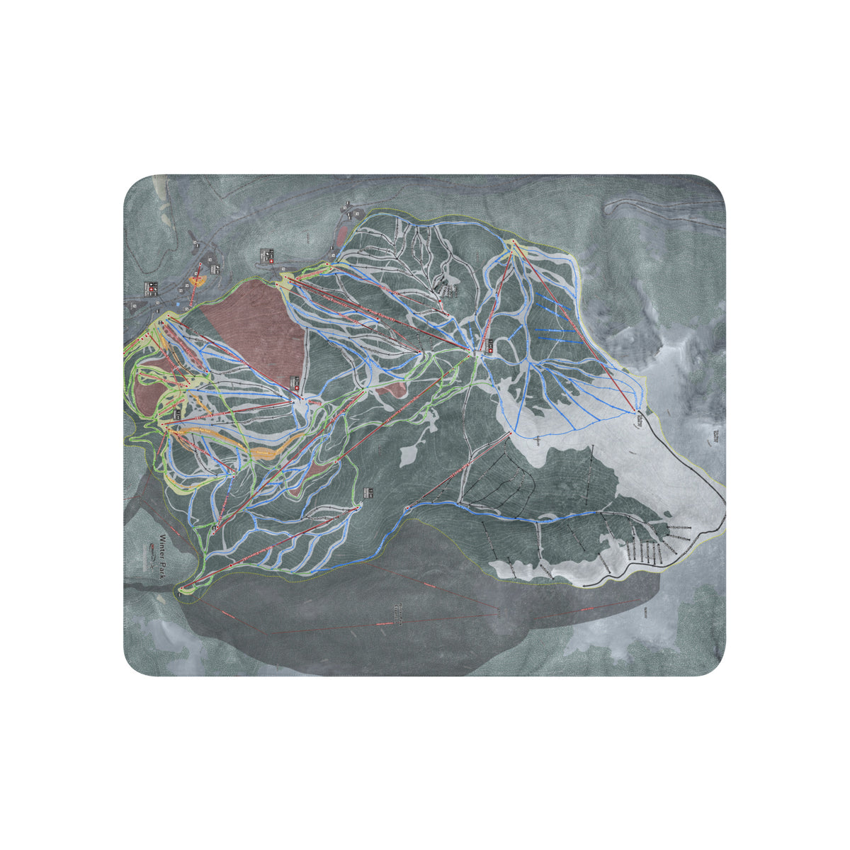 Winter Park, Colorado Ski Resort Map blanket - Powderaddicts