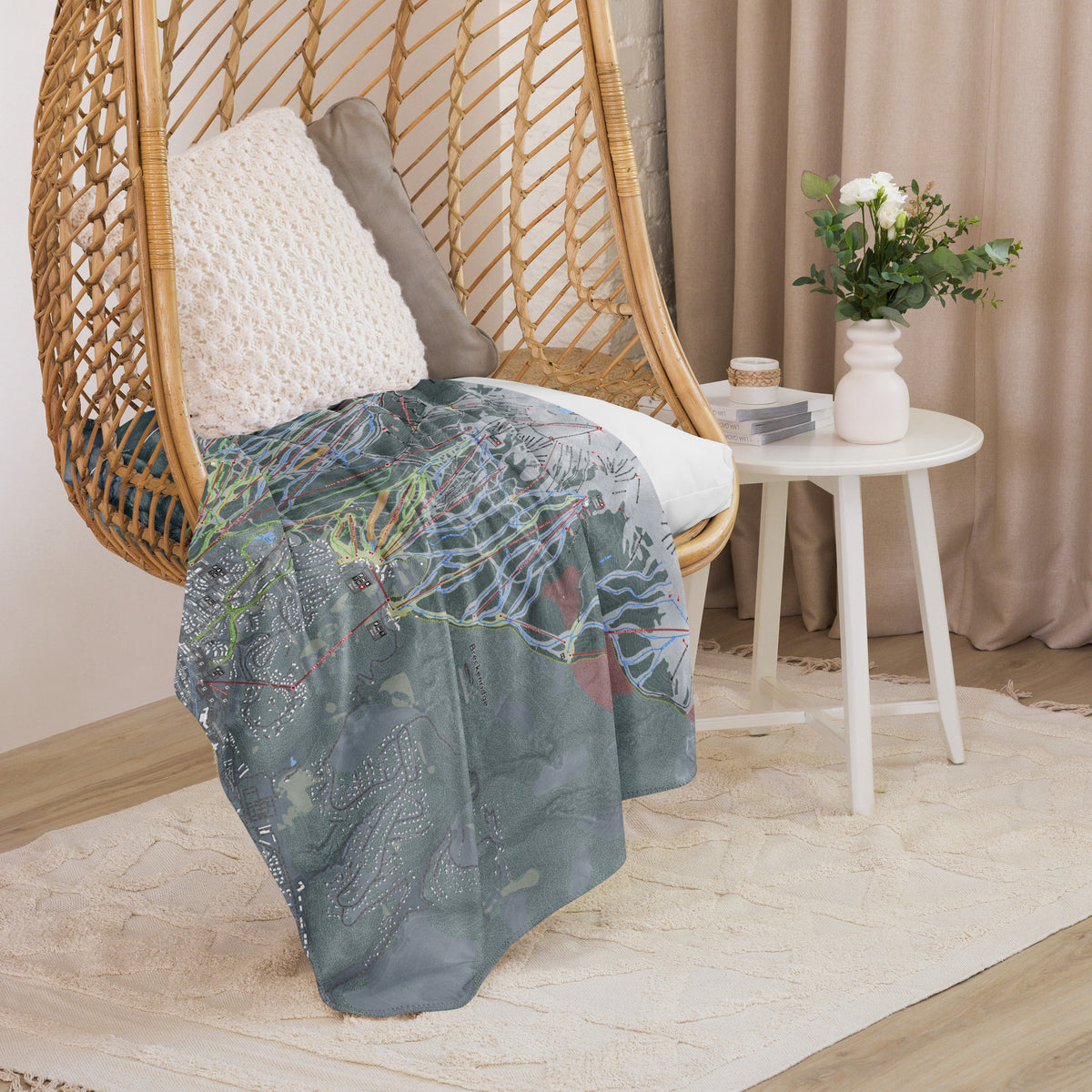 Breckenridge, Colorado Ski Resort Map blanket - Powderaddicts