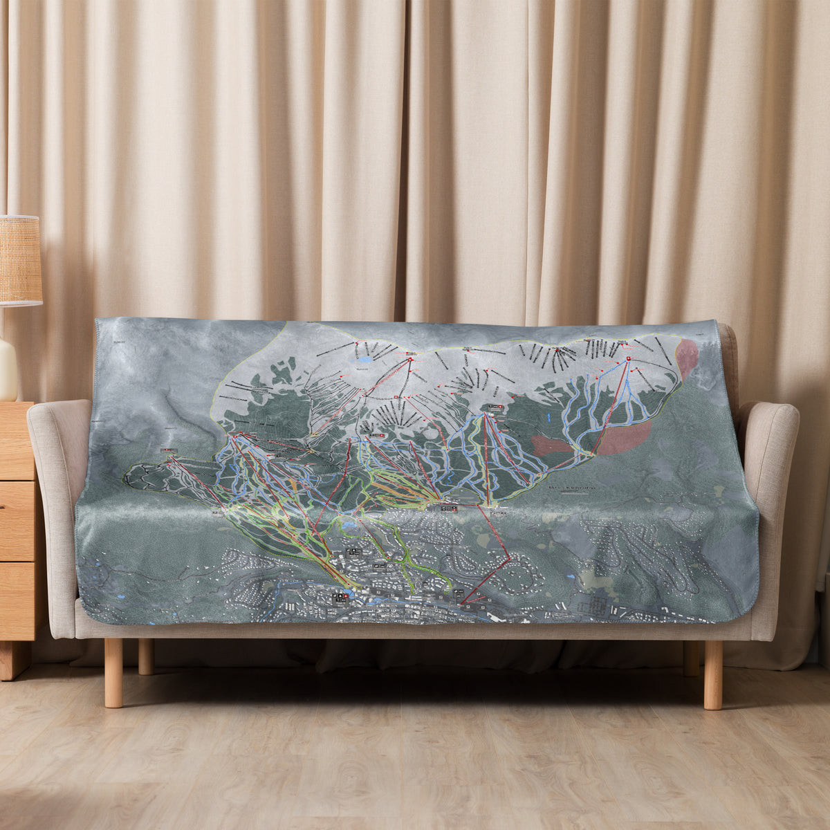 Breckenridge, Colorado Ski Resort Map blanket - Powderaddicts