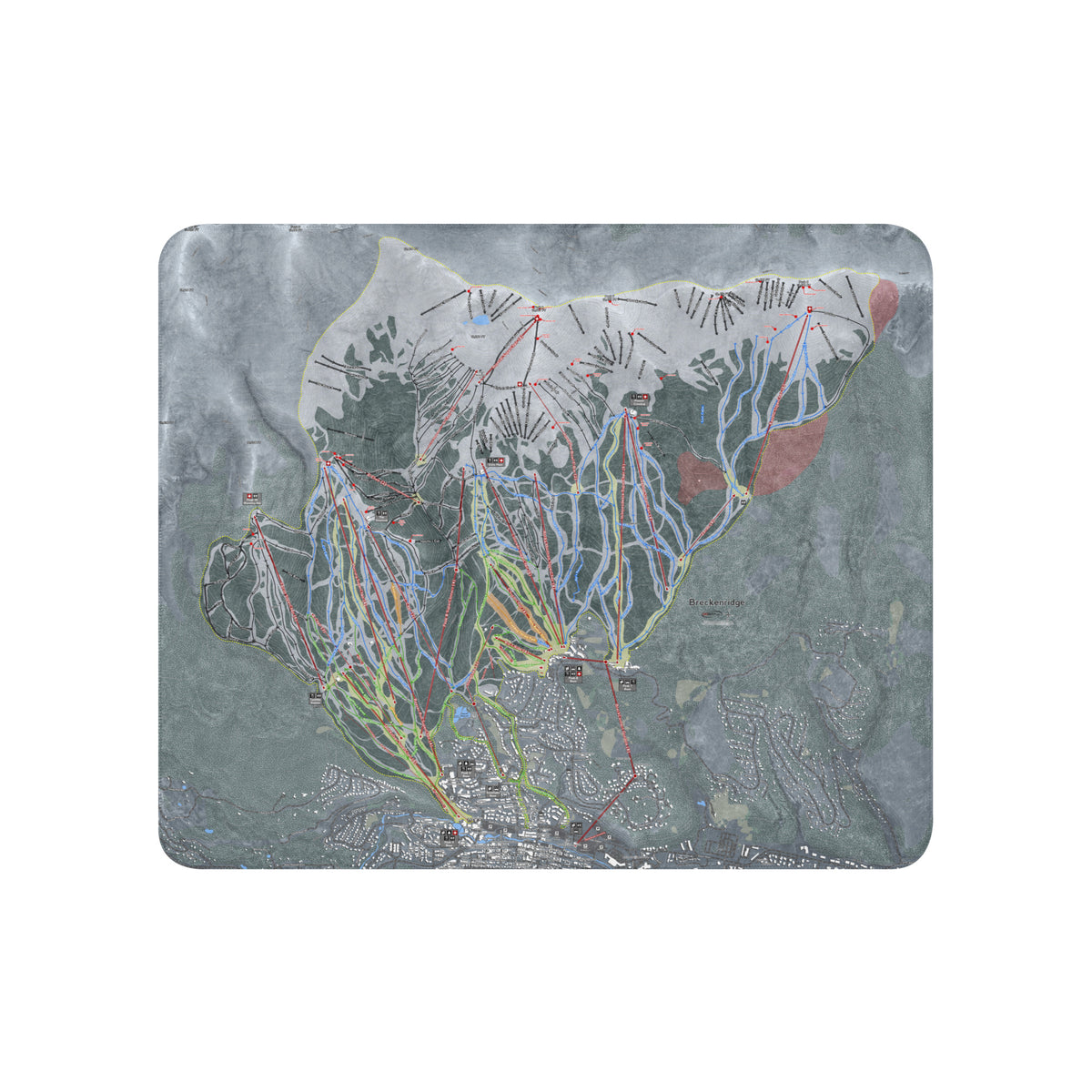 Breckenridge, Colorado Ski Resort Map blanket - Powderaddicts