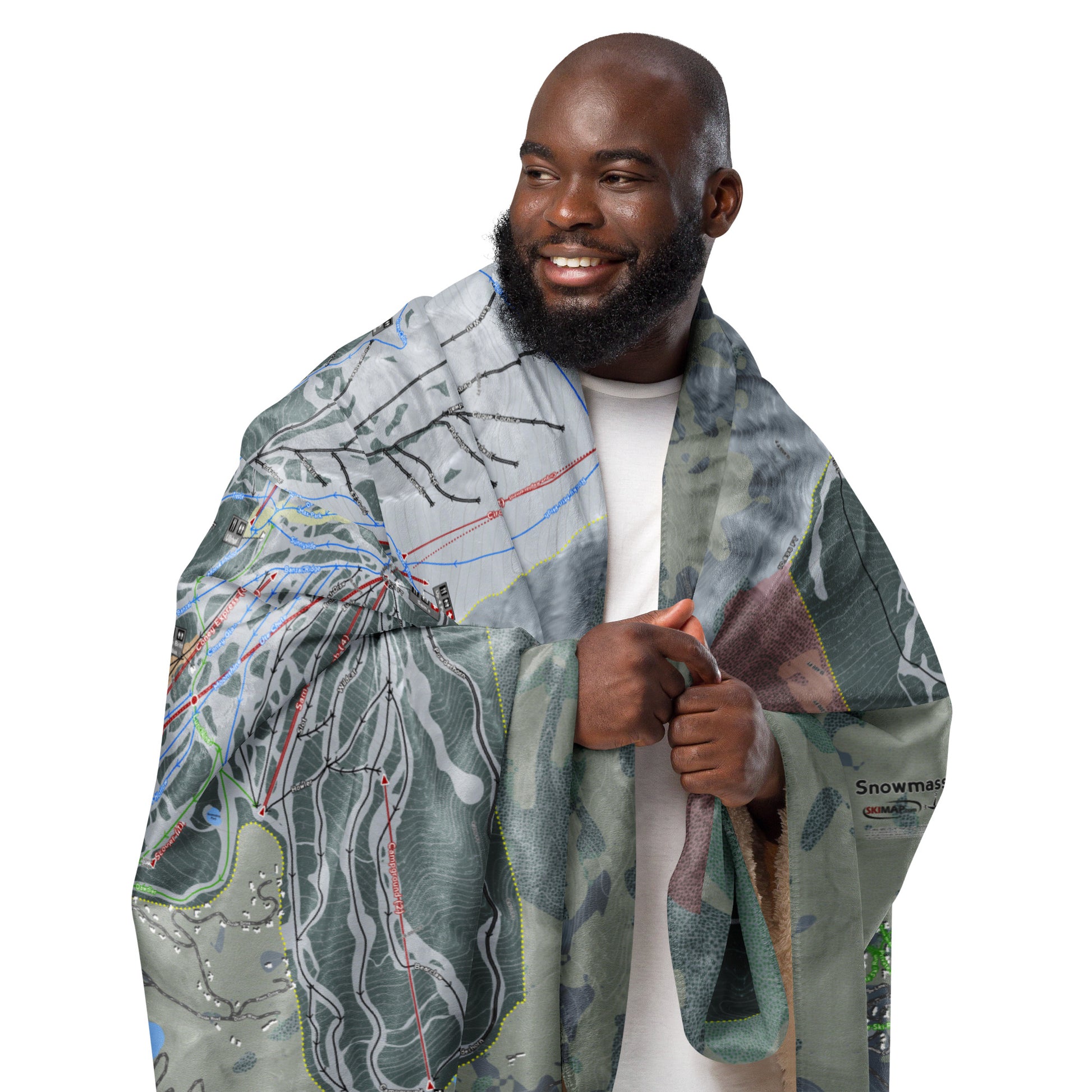 Snowmass, Colorado Ski Resort Map blanket - Powderaddicts