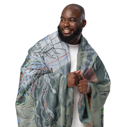 Snowmass, Colorado Ski Resort Map blanket - Powderaddicts