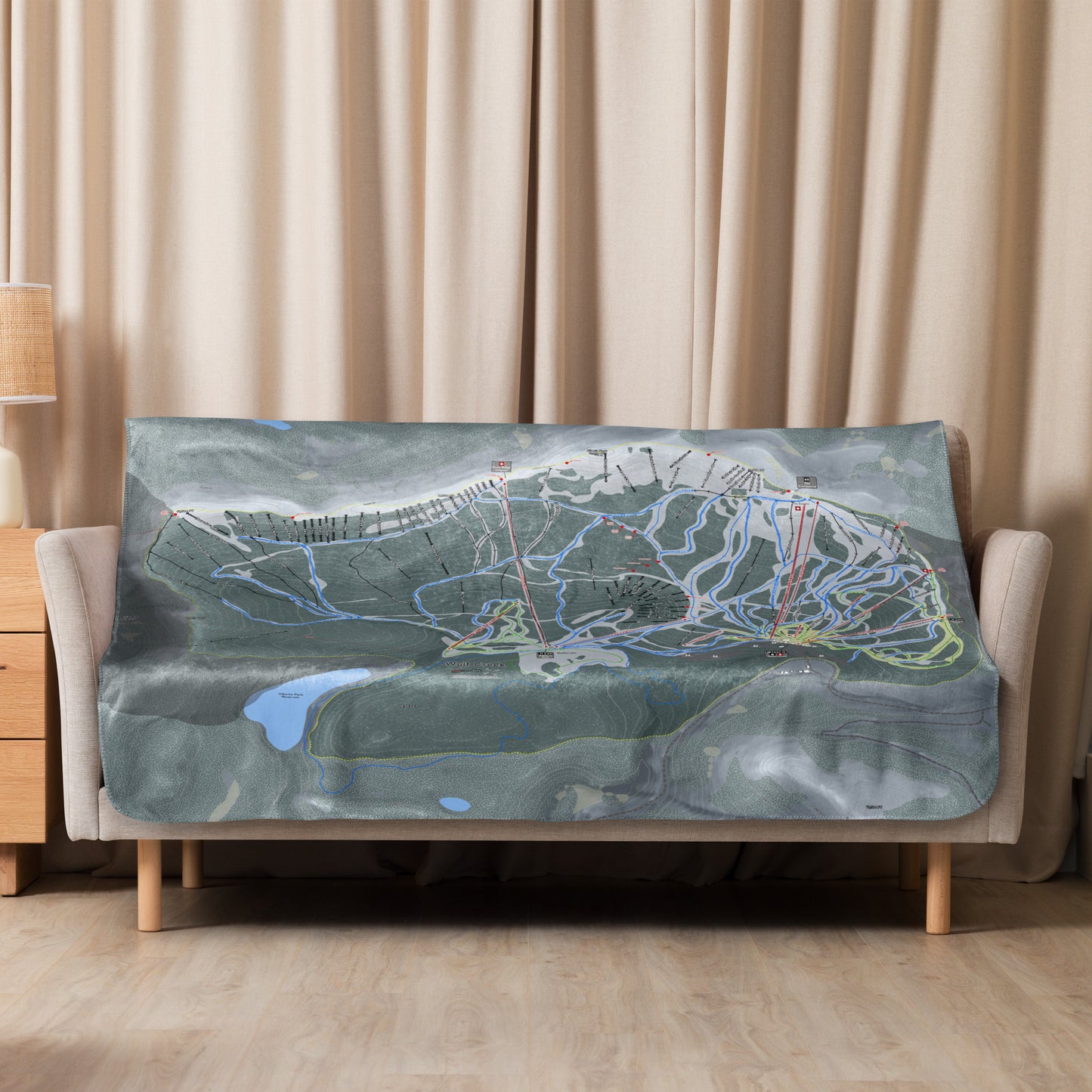 Wolf Creek, Colorado Ski Resort Map blanket - Powderaddicts