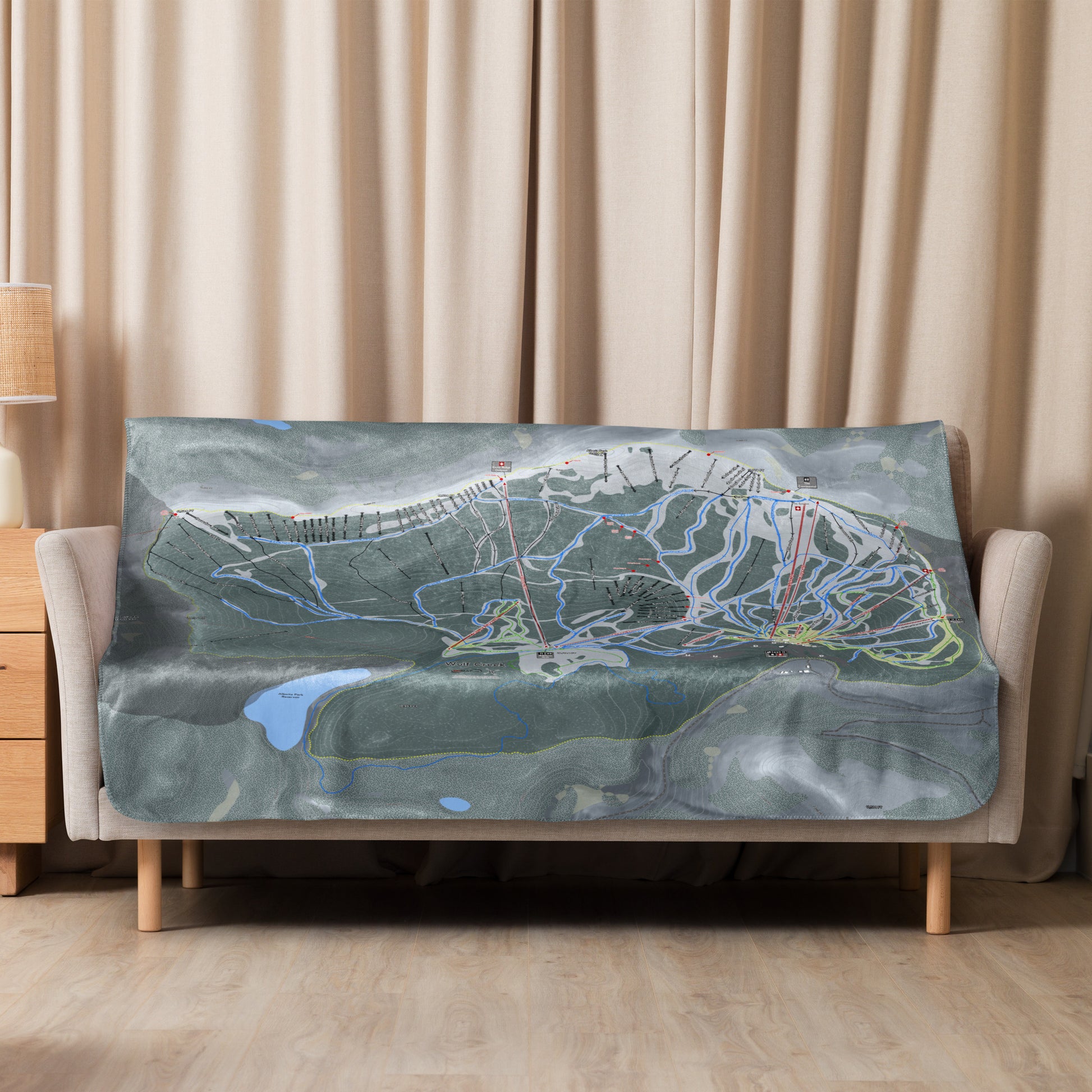 Wolf Creek, Colorado Ski Resort Map blanket - Powderaddicts