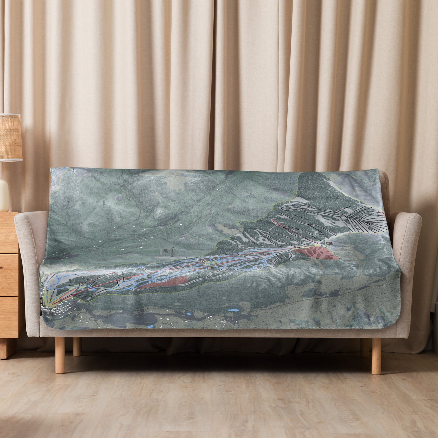 Aspen Highlands, Colorado Ski Resort Map blanket - Powderaddicts
