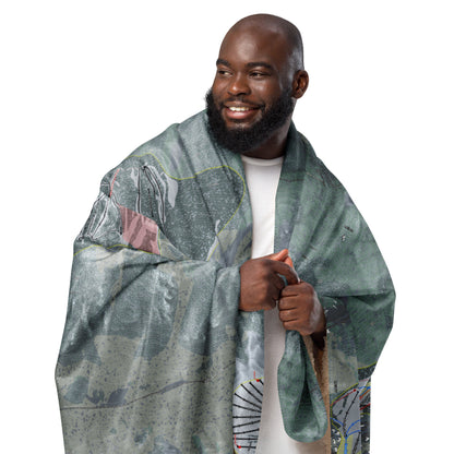 Aspen Highlands, Colorado Ski Resort Map blanket - Powderaddicts