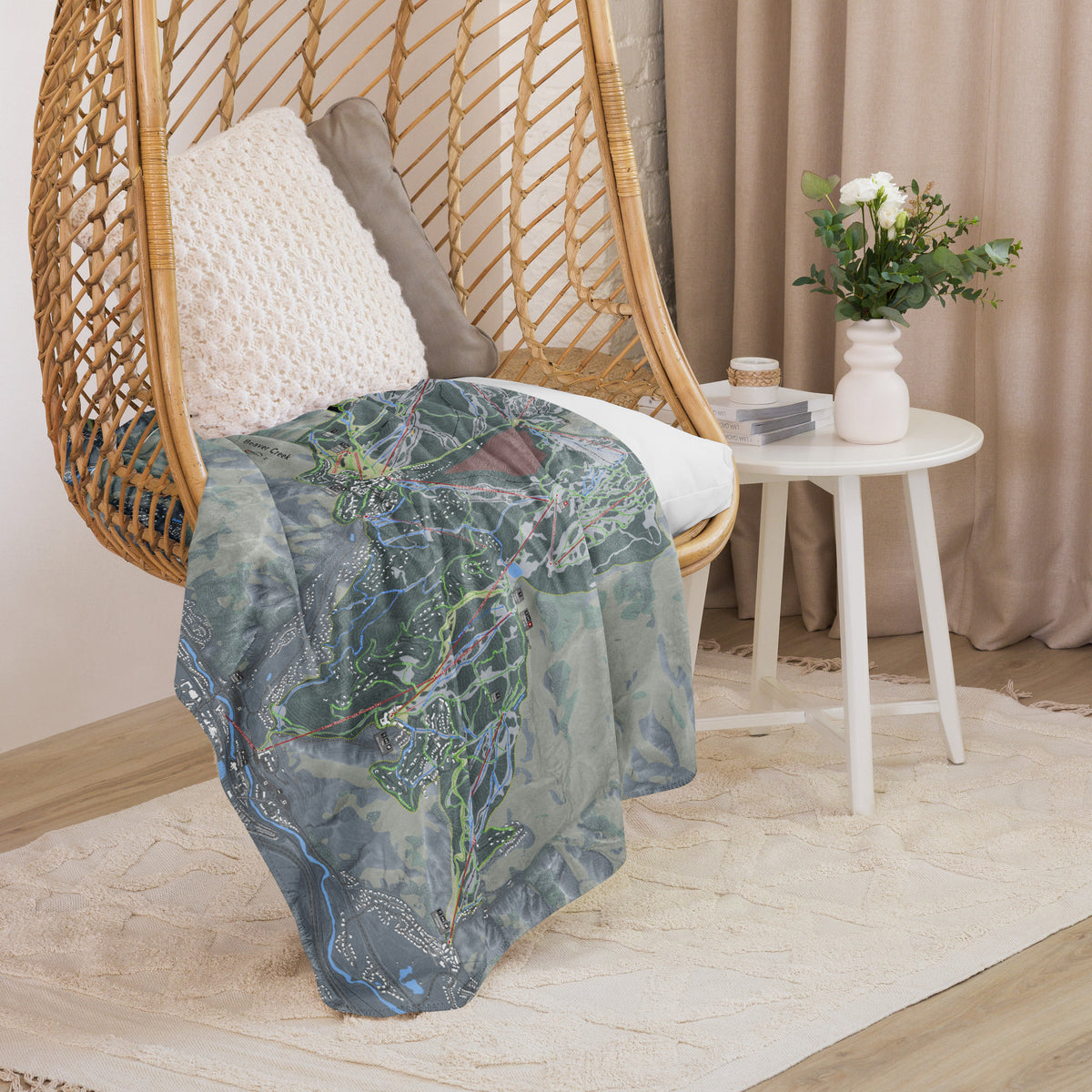 Beaver Creek, Colorado Ski Resort Map blanket - Powderaddicts