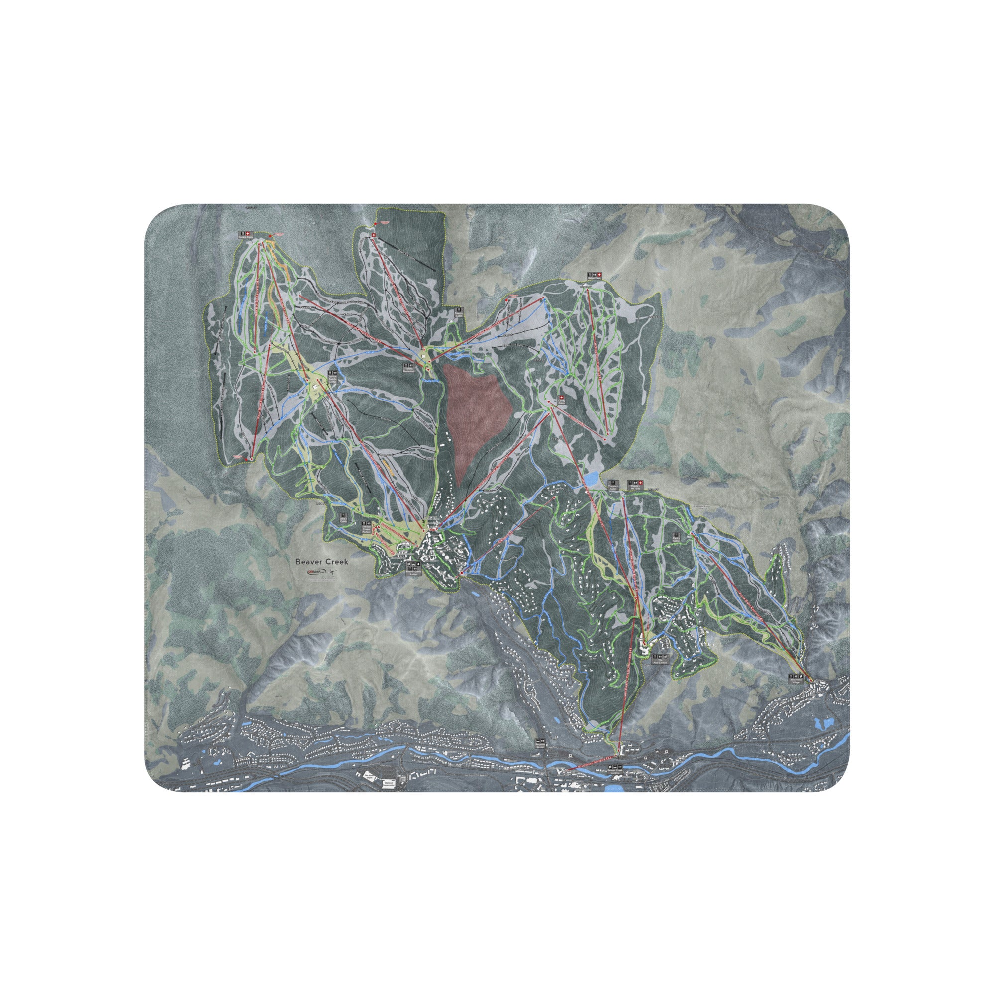Beaver Creek, Colorado Ski Resort Map blanket