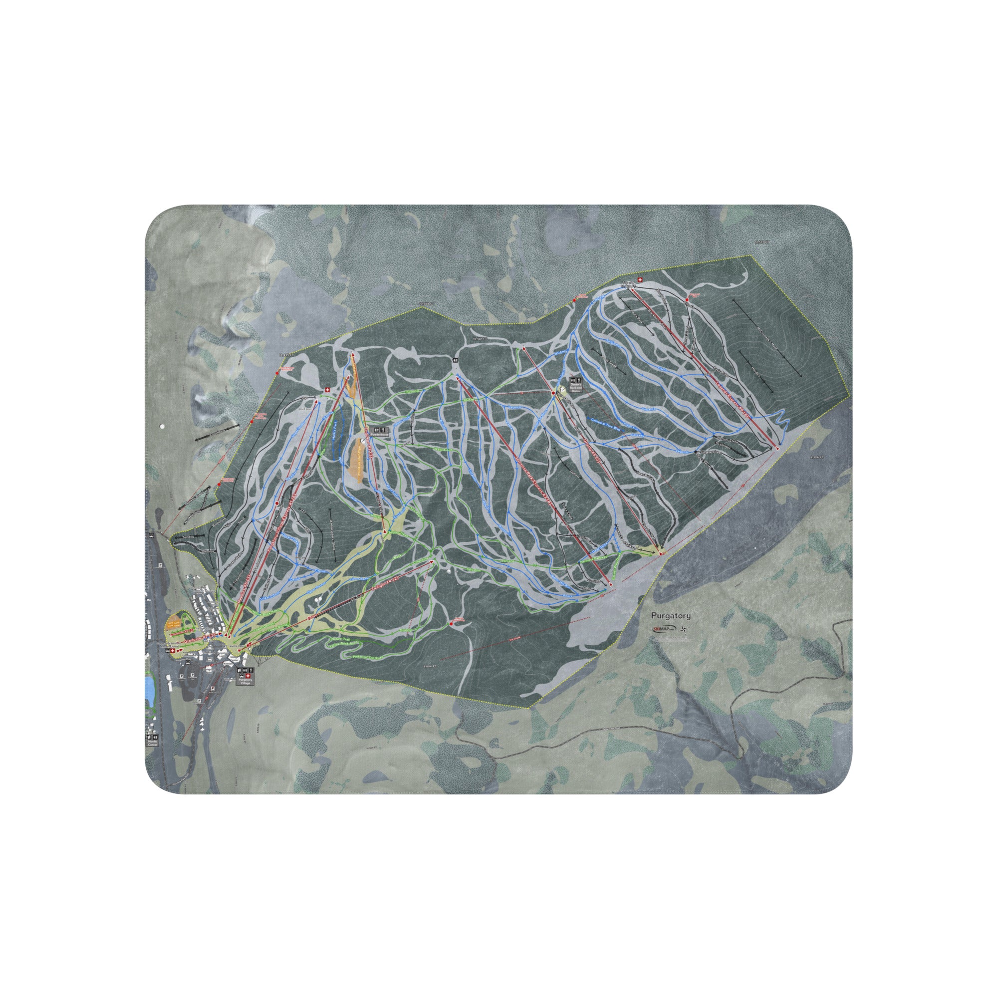Purgatory, Colorado Ski Resort Map blanket