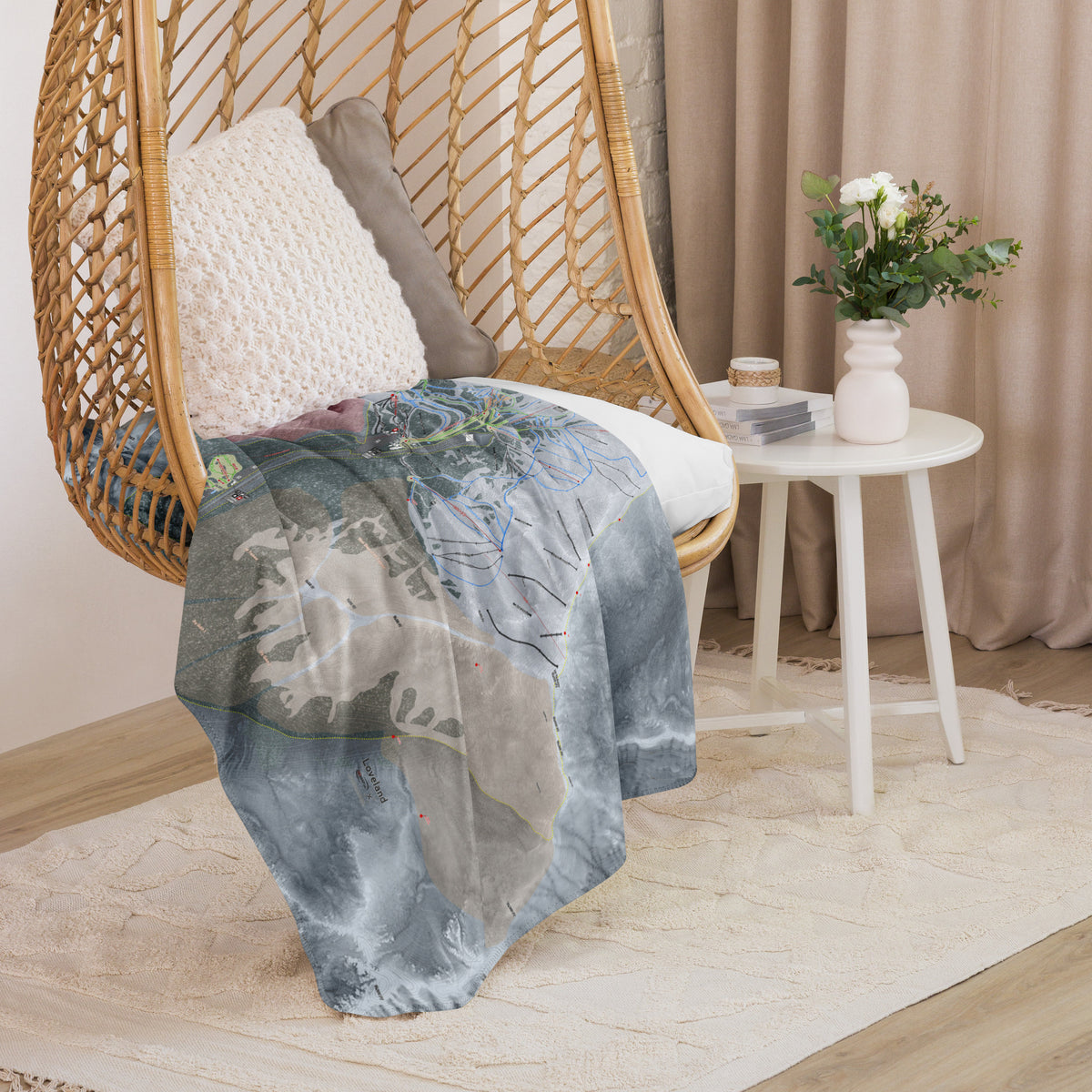 Loveland, Colorado Ski Resort Map blanket