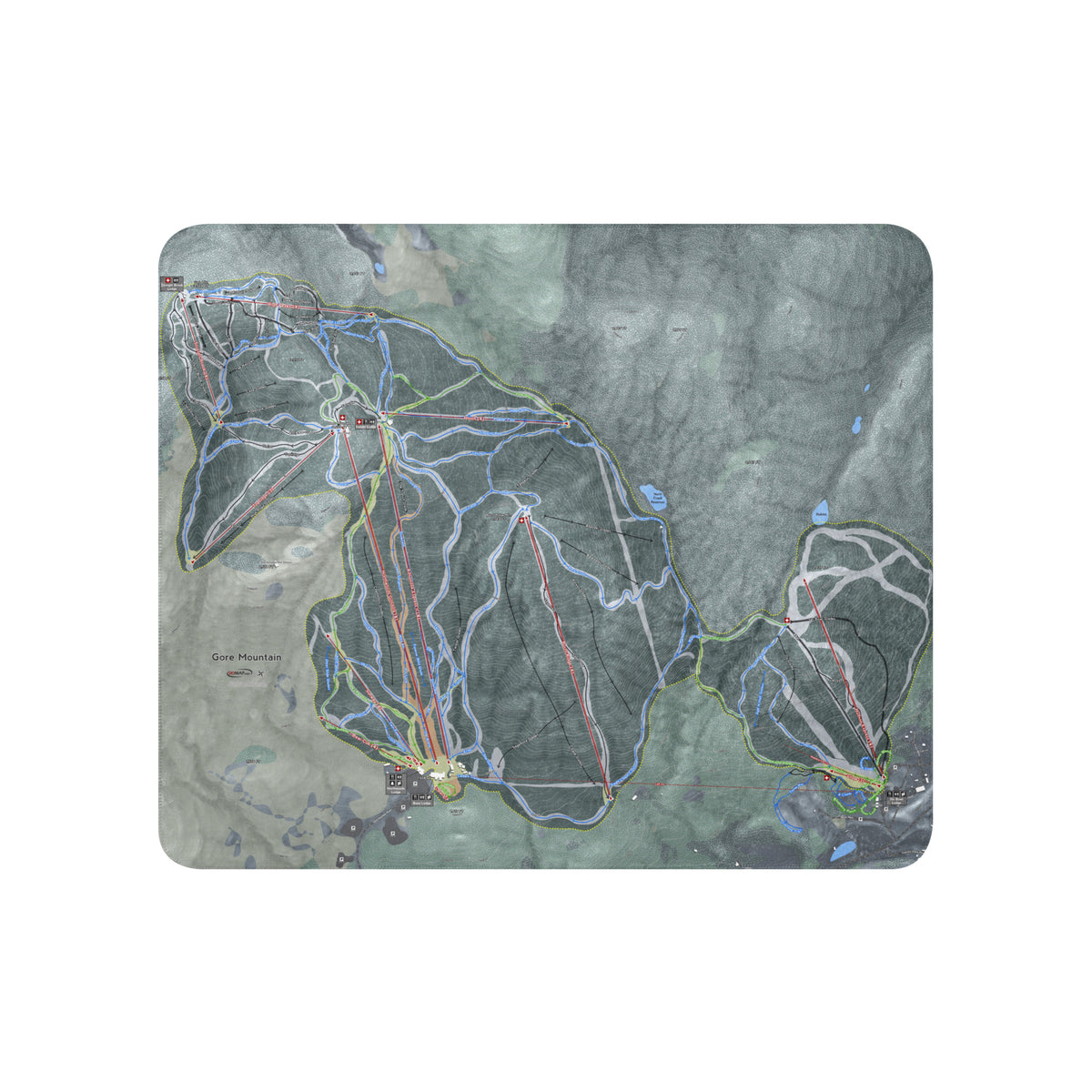 GORE MOUNTAIN, NEW YORK SKI RESORT MAP BLANKET