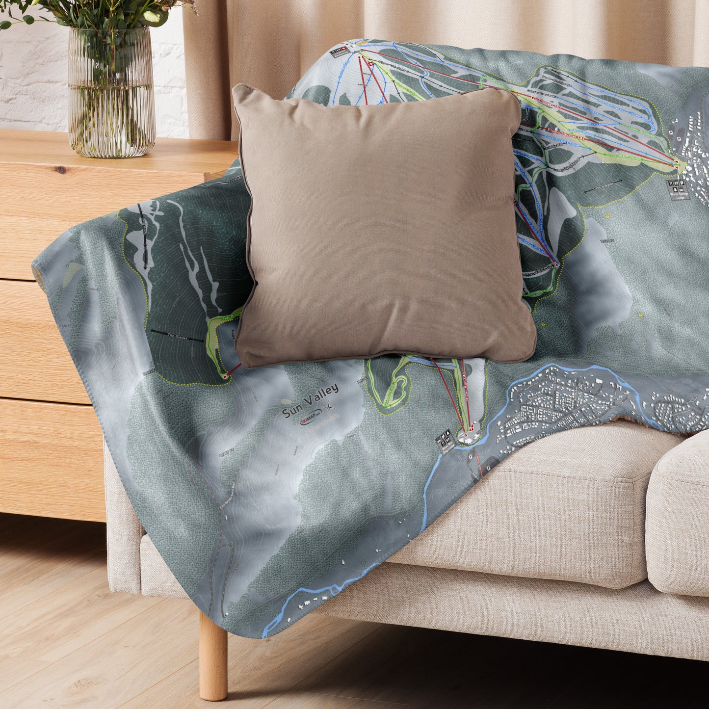 SUN VALLEY, IDAHO SKI RESORT MAP BLANKET - Powderaddicts
