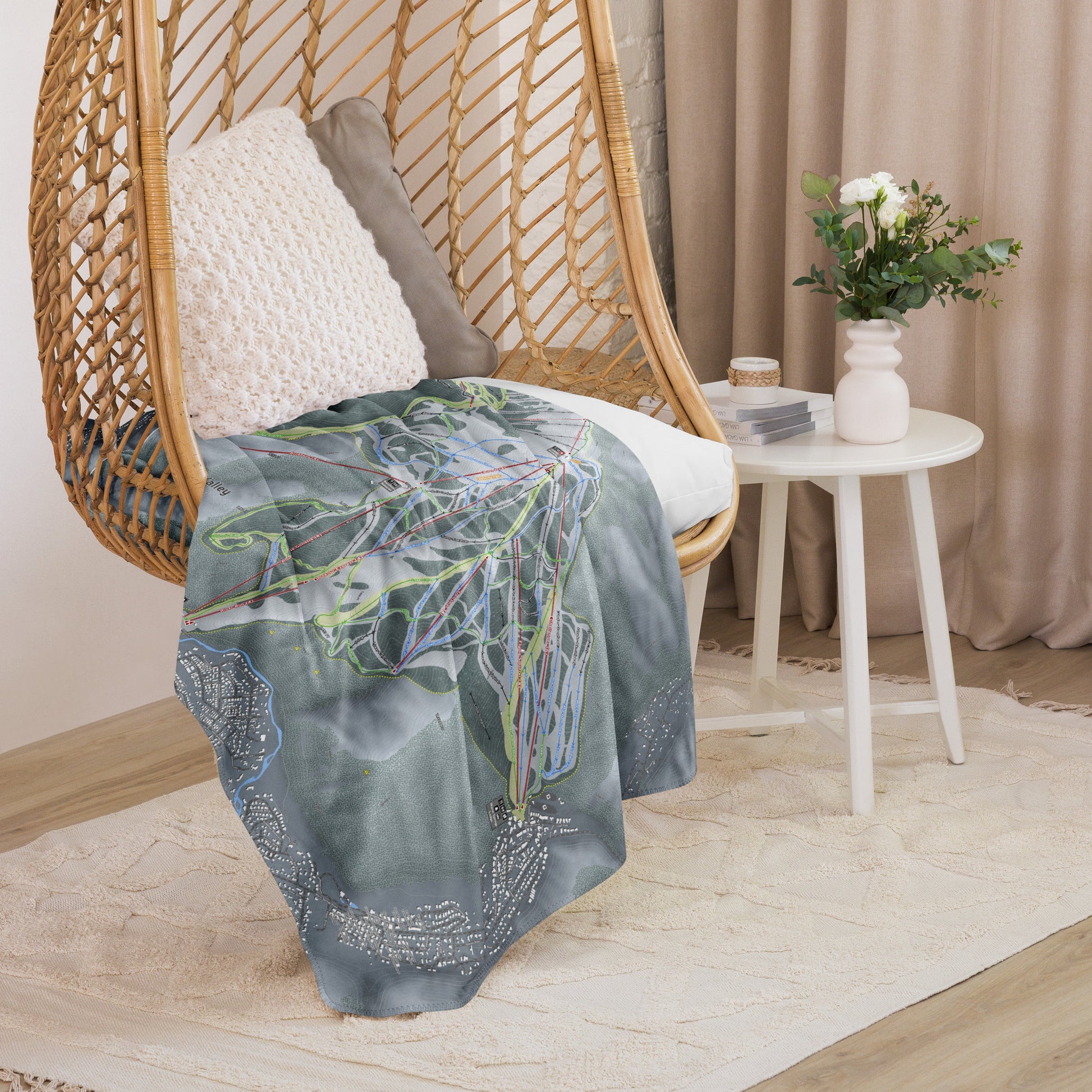 SUN VALLEY, IDAHO SKI RESORT MAP BLANKET - Powderaddicts