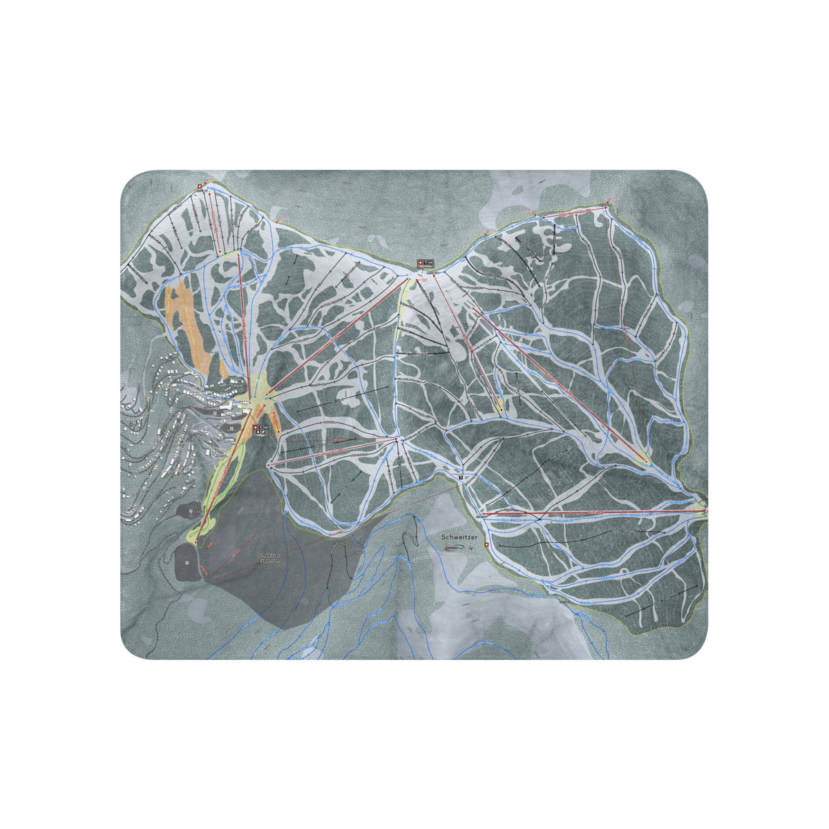 SCHWEITZER, IDAHO SKI RESORT MAP BLANKET - Powderaddicts