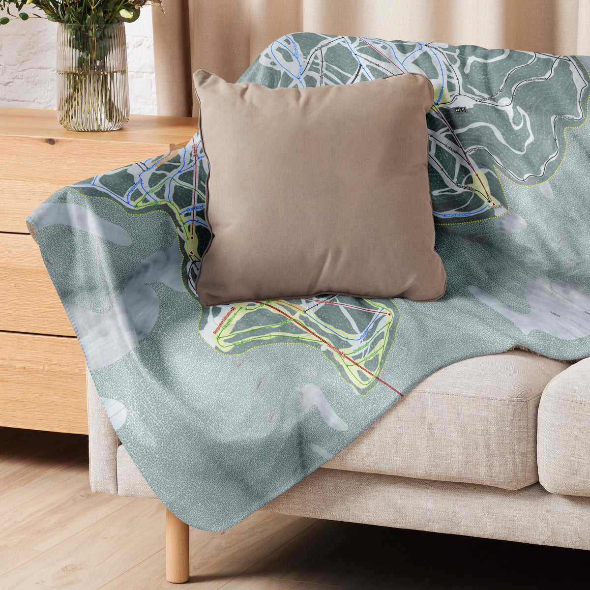 Silver Mountain, Idaho Ski Resort Map Blanket - Powderaddicts