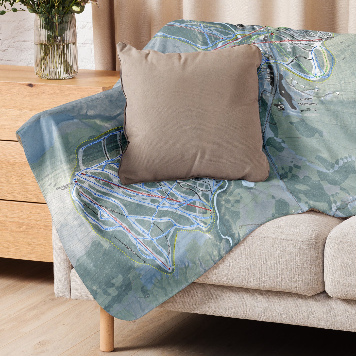 Lutsen Mountains, Minnesota Ski Resort Map Blanket - Powderaddicts