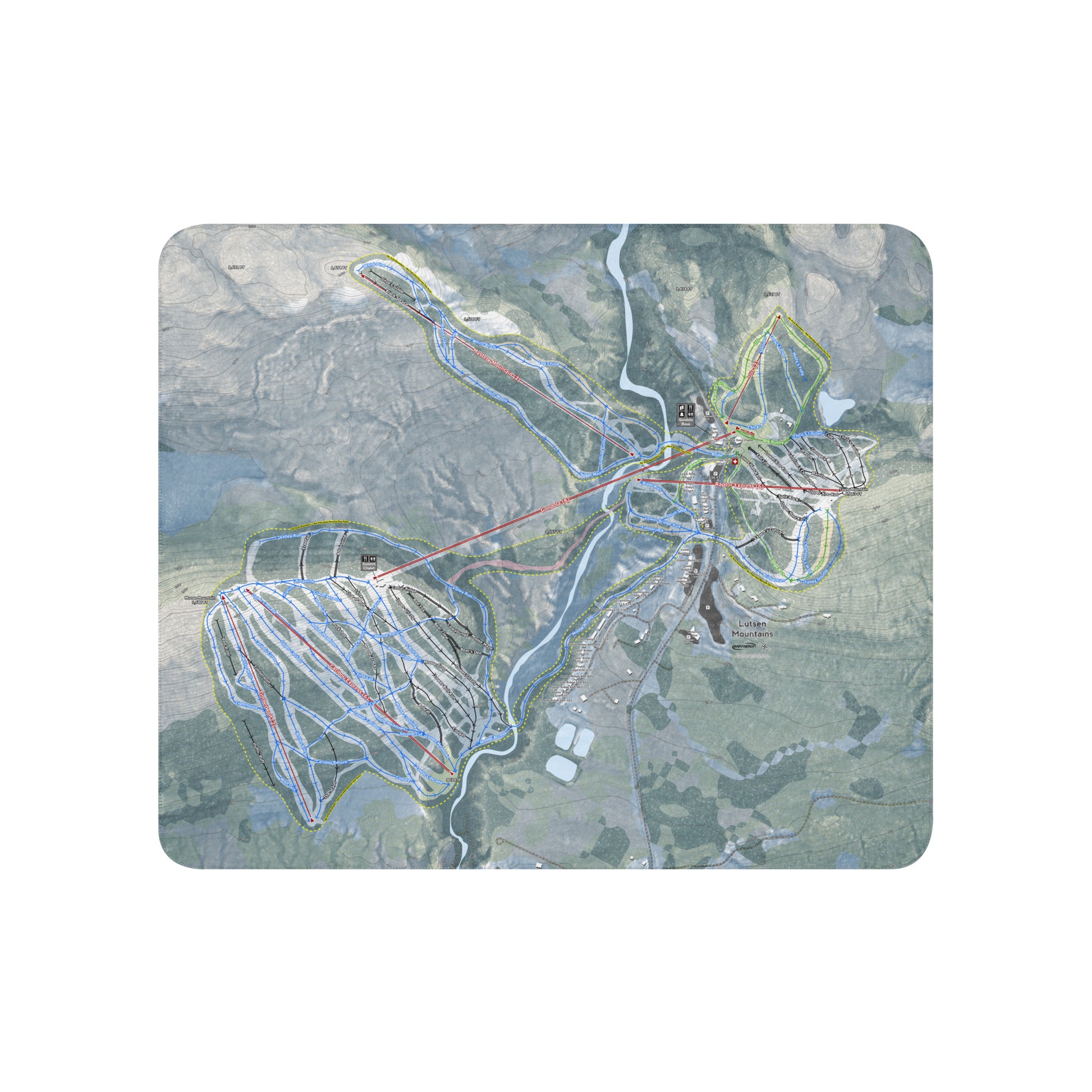 Lutsen Mountains, Minnesota Ski Resort Map Blanket - Powderaddicts