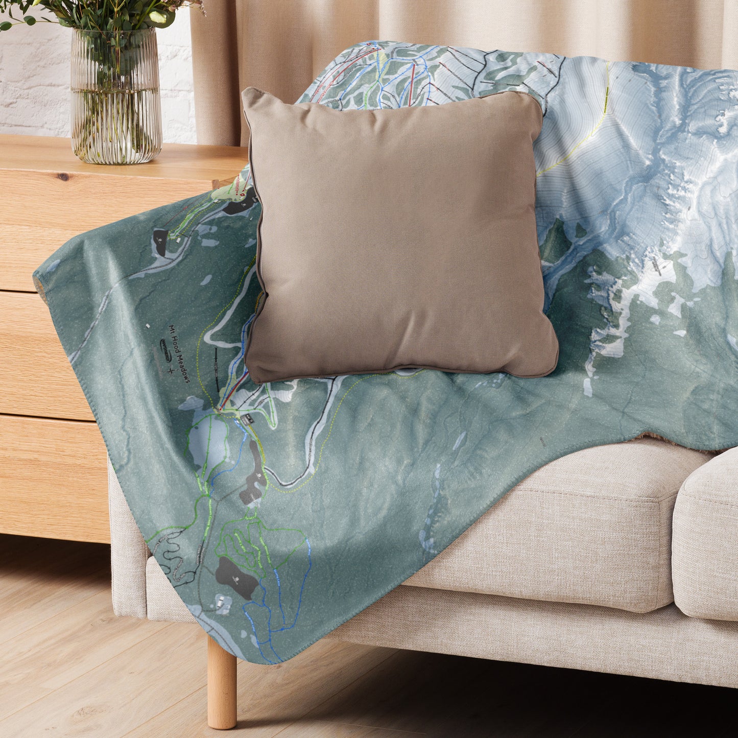 Mt Hood Meadows, Oregon Ski Resort Map Blanket - Powderaddicts