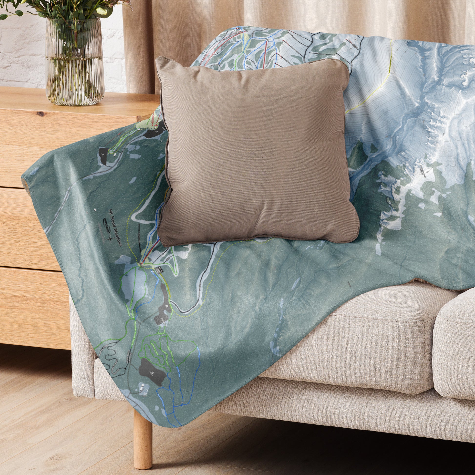 Mt Hood Meadows, Oregon Ski Resort Map Blanket - Powderaddicts
