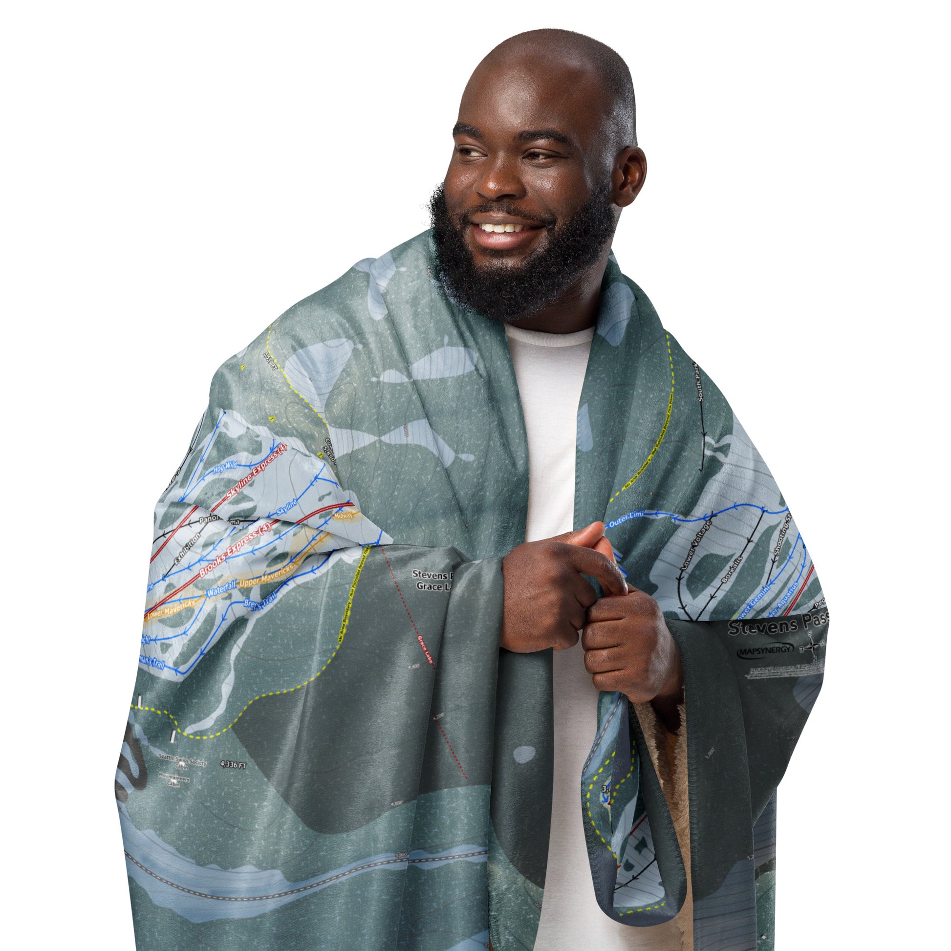 Stevens Pass, Washington Ski Resort Map Blanket - Powderaddicts