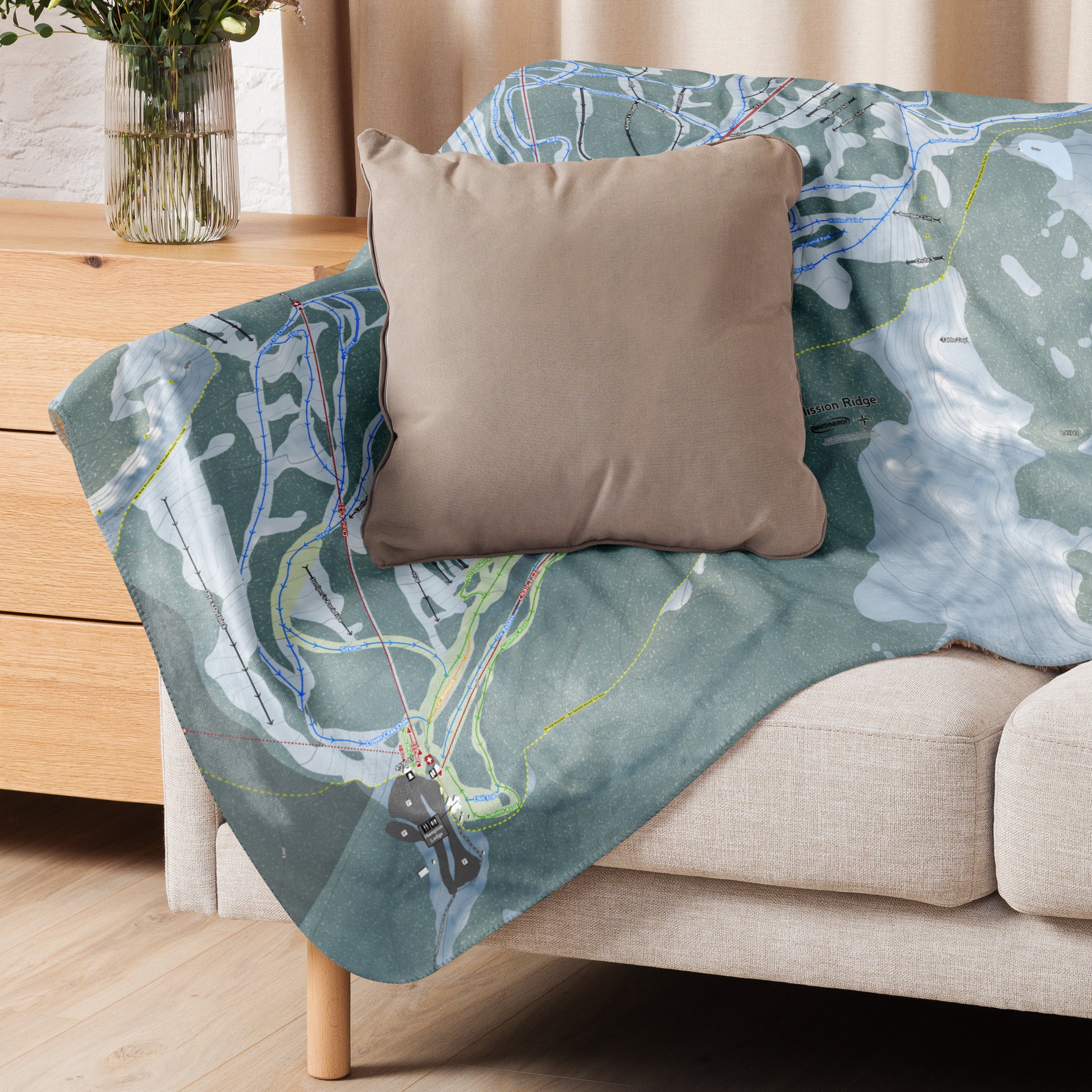 Mission Ridge, Washington Ski Resort Map Blanket - Powderaddicts
